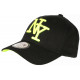 Casquette NY Jaune Fluo et Noire Classe Visiere Baseball Stazky CASQUETTES Hip Hop Honour