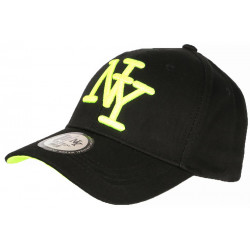 Casquette NY Jaune Fluo et Noire Classe Visiere Baseball Stazky CASQUETTES Hip Hop Honour