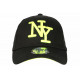 Casquette NY Jaune Fluo et Noire Classe Visiere Baseball Stazky CASQUETTES Hip Hop Honour