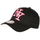 Casquette NY Rose Fluo et Noire Classe Visiere Baseball Stazky CASQUETTES Hip Hop Honour