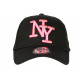 Casquette NY Rose Fluo et Noire Classe Visiere Baseball Stazky CASQUETTES Hip Hop Honour