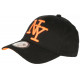 Casquette NY Orange Fluo et Noire Classe Visiere Baseball Stazky CASQUETTES Hip Hop Honour