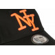 Casquette NY Orange Fluo et Noire Classe Visiere Baseball Stazky CASQUETTES Hip Hop Honour