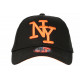 Casquette NY Orange Fluo et Noire Classe Visiere Baseball Stazky CASQUETTES Hip Hop Honour