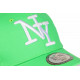 Casquette NY Vert Flashy et Blanche Tendance Visiere Baseball Stazky CASQUETTES Hip Hop Honour