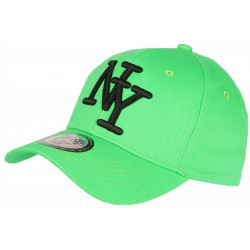 Casquette NY Vert Vif et Noire Tendance Visiere Baseball Stazky CASQUETTES Hip Hop Honour