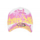 Casquette Enfant Rose et Jaune Streetwear Fire NY Baseball de 7 a 11 ans Casquette Enfant Hip Hop Honour