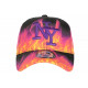 Casquette NY Violette et Jaune Graphisme Streetwear Baseball Fire CASQUETTES Hip Hop Honour