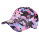 Casquette NY Camouflage Rose et Bleue Look Militaire Baseball Kaska CASQUETTES Hip Hop Honour