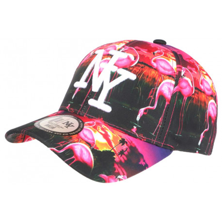 Casquette Flamant Rose et Noire Originale NY Baseball Flamingo CASQUETTES Hip Hop Honour