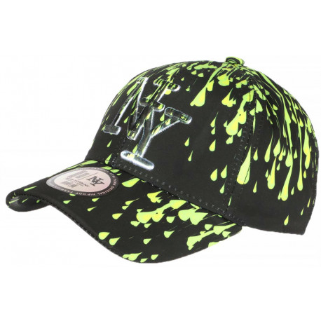 Casquette NY Verte et Noire Design Peinture Original Baseball Painter CASQUETTES Hip Hop Honour