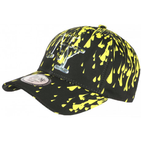 Casquette NY Jaune et Noire Style Peinture Original Baseball Painter CASQUETTES Hip Hop Honour