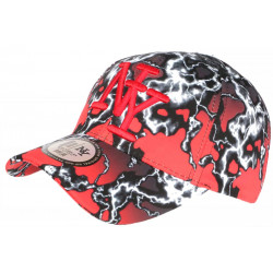 Casquette NY Rouge et Noire Style Eclairs Streetwear Baseball Stormy CASQUETTES Hip Hop Honour