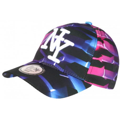 Casquette NY Bleue et Violette Style Fun Streetwear Baseball Larsy CASQUETTES Hip Hop Honour