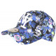 Casquette Enfant Bleue Tête de Mort Print Cartoon NY Skull de 7 a 11 ans Casquette Enfant Hip Hop Honour