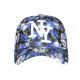 Casquette Enfant Bleue Tête de Mort Print Cartoon NY Skull de 7 a 11 ans Casquette Enfant Hip Hop Honour