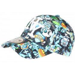 Casquette Enfant Bleu Ciel Tête de Mort Print Cartoon NY Skull de 7 a 11 ans ANCIENNES COLLECTIONS divers