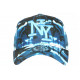 Casquette NY Bleue et Blanche Palmier Tropical Sunrise Baseball CASQUETTES Hip Hop Honour