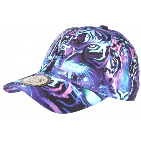 Casquette NY Violette et Bleue Tigre Fashion Baseball Wild CASQUETTES Hip Hop Honour