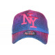 Casquette Enfant Bandana Rose et Bleue NY Baseball de 7 à 11 ans Casquette Enfant Hip Hop Honour