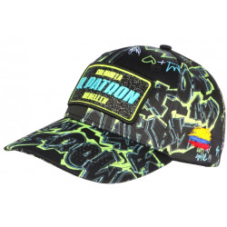 Casquette El Patron Jaune Fluo et Bleue Strass Streetwear Colombia CASQUETTES SKR