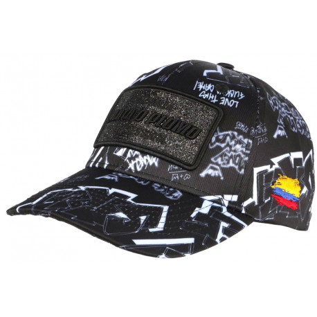 Casquette Plata o Plomo Noire et Blanche Strass Colombia Baseball CASQUETTES SKR