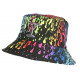 Chapeau Bob NY Noir Rouge et Bleu Print Original Painter BOB Hip Hop Honour