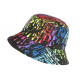 Chapeau Bob NY Noir Rouge et Bleu Print Original Painter BOB Hip Hop Honour