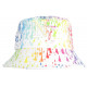 Chapeau Bob NY Blanc Orange et Rouge Print Fashion Painter BOB Hip Hop Honour