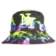 Chapeau Bob NY Noir et Jaune Fluo Original Streetwear Smoky BOB Hip Hop Honour