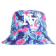 Chapeau Bob NY Violet Fleurs Roses Tropicales Fashion Phuket BOB Hip Hop Honour