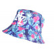 Chapeau Bob NY Violet Fleurs Roses Tropicales Fashion Phuket BOB Hip Hop Honour