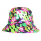 Chapeau Bob NY Fleurs Roses et Vertes Tropicales Bali BOB Hip Hop Honour