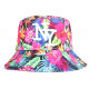 Chapeau Bob NY Fleurs Roses et Bleues Exotiques Bali BOB Hip Hop Honour