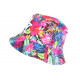 Chapeau Bob NY Fleurs Roses et Bleues Exotiques Bali BOB Hip Hop Honour