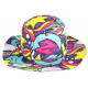 Grand Bob Violet et Turquoise Streetwear Print Urban avec Ficelle BOB Nyls Création