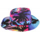 Grand Bob Bleu et Rose Look Tropical Palmiers Fashion avec Ficelle BOB Nyls Création