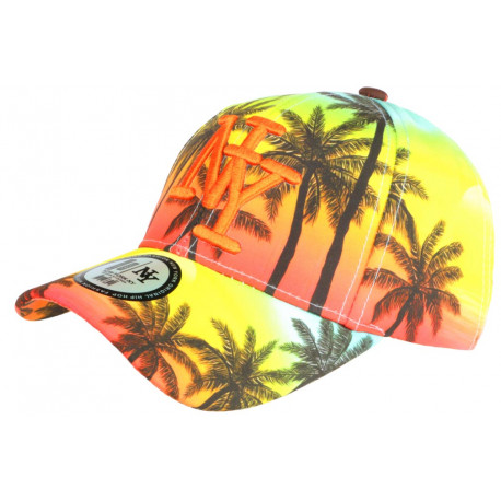 Casquette NY Orange et Bleue Fashion Tropical Sunrise Baseball CASQUETTES Hip Hop Honour