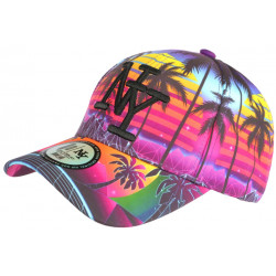 Casquette NY Violette et Orange Fashion Tropical Sunrise Baseball CASQUETTES Hip Hop Honour