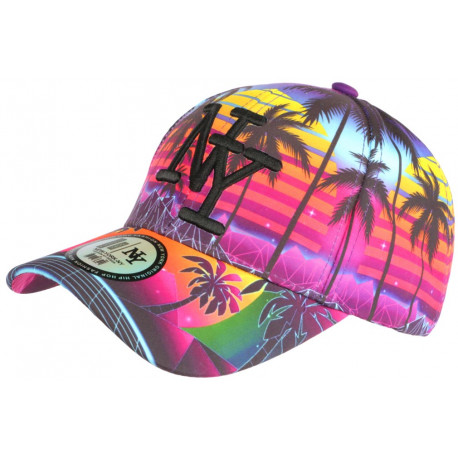 Casquette NY Violette et Orange Fashion Tropical Sunrise Baseball CASQUETTES Hip Hop Honour