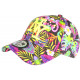 Casquette Enfant Jaune Fluo et Rose Fleurs Tropicales NY Wildyx 7 a 12 ans Casquette Enfant Hip Hop Honour