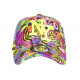 Casquette Enfant Jaune Fluo et Rose Fleurs Tropicales NY Wildyx 7 a 12 ans Casquette Enfant Hip Hop Honour