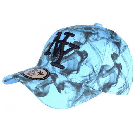 Casquette NY Bleu Ciel et Noire Fashion Streetwear Baseball Smoky CASQUETTES Hip Hop Honour