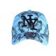 Casquette NY Bleu Ciel et Noire Fashion Streetwear Baseball Smoky CASQUETTES Hip Hop Honour