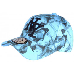 Casquette Enfant Bleu Ciel et Noire Fashion Smoky NY Baseball de 7 a 11 ans Casquette Enfant Hip Hop Honour