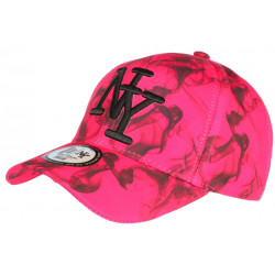 Casquette NY Rose Fluo et Noire Fashion Baseball Smoky CASQUETTES Hip Hop Honour