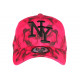 Casquette Enfant Rose Fluo et Noire Fashion Smoky Baseball de 7 a 11 ans Casquette Enfant Hip Hop Honour