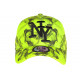 Casquette NY Vert Anis et Noire Fashion Streetwear Baseball Smoky CASQUETTES Hip Hop Honour