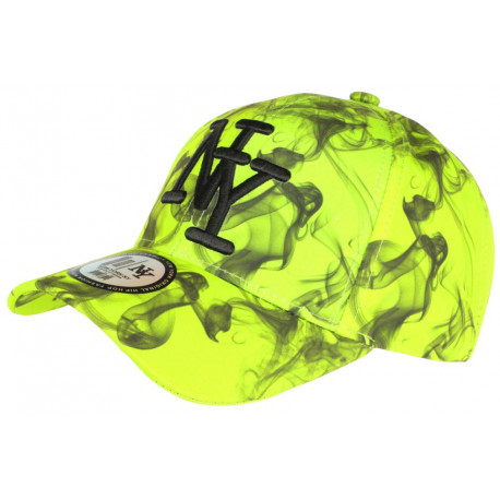 Casquette Enfant Vert Anis et Noire Fashion Smoky Baseball de 7 a 11 ans Casquette Enfant Hip Hop Honour