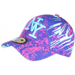 Casquette NY Violette et Bleue Look Ethnique Baseball Waxa CASQUETTES Hip Hop Honour